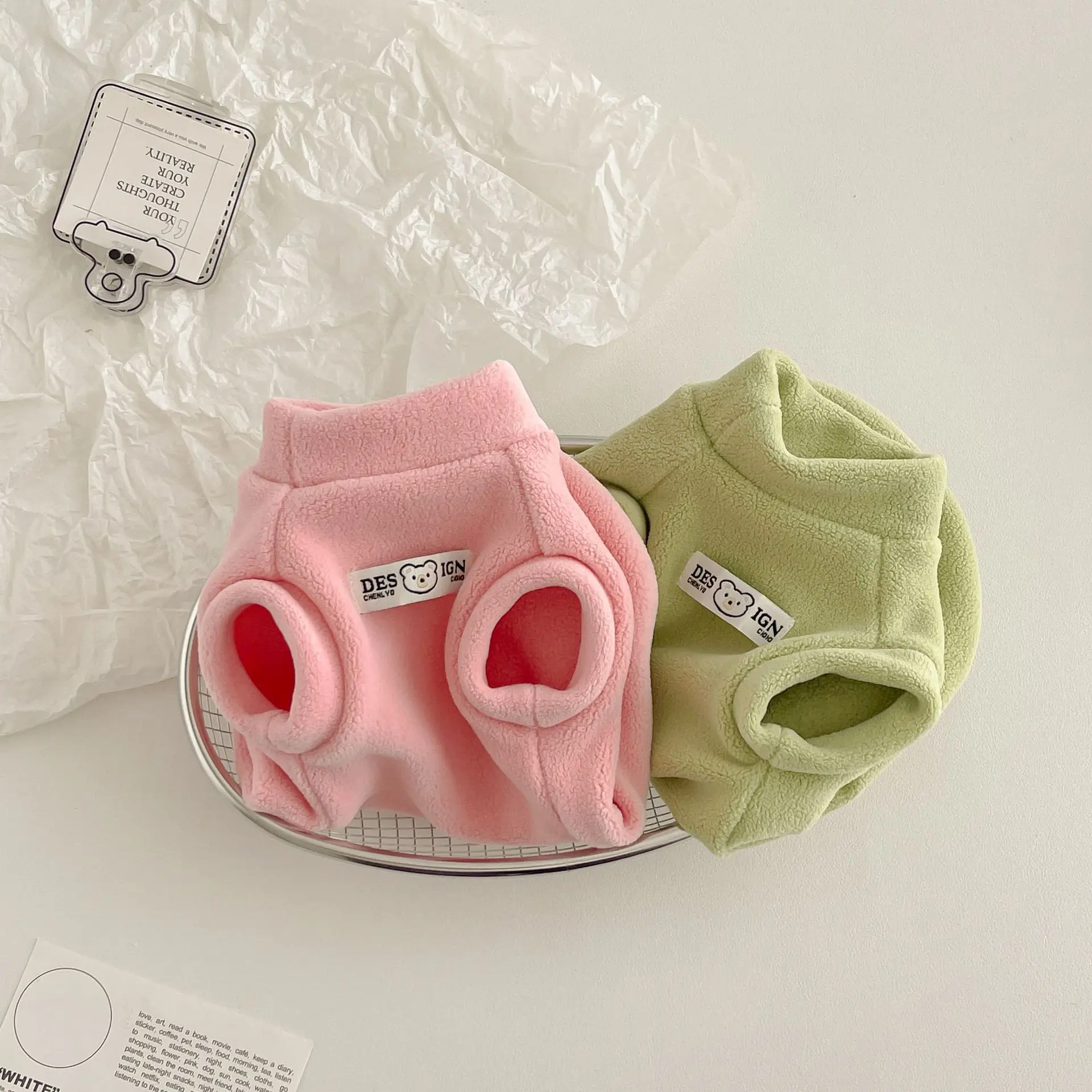 Camisa básica de franela de doble cara para mascotas, chaleco grueso de otoño e invierno, pijamas elásticos suaves, cálidos y cómodos para perros pequeños - imagen 3