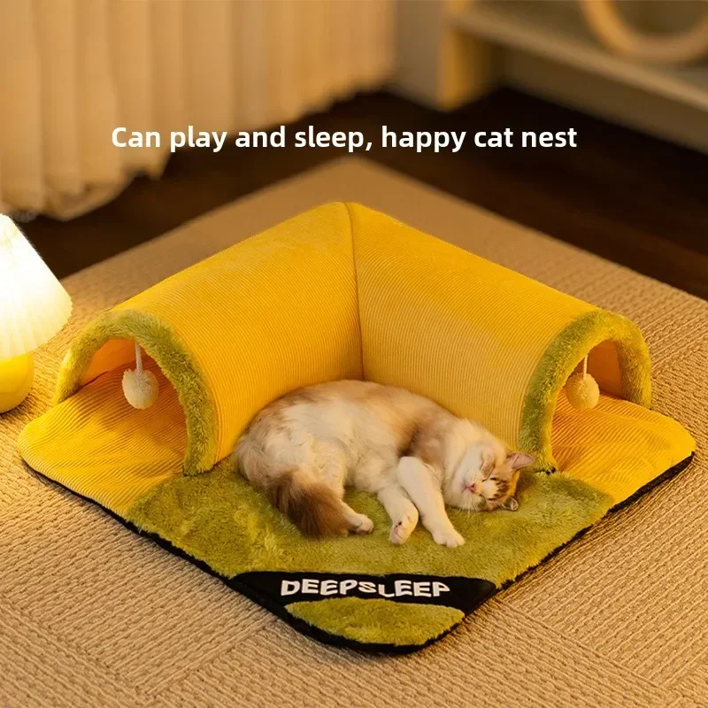 Cat Nest Fun Play and Sleep Integrated Autumn and Winter Warm Cat Tunnel Nest Escape House Universal in All Seasons - imagen 2