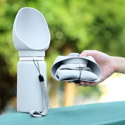 Botella de agua de viaje para mascotas: dispensador de agua plegable para perros con bandeja para beber - Solución de hidratación al aire libre portátil a prueba de fugas