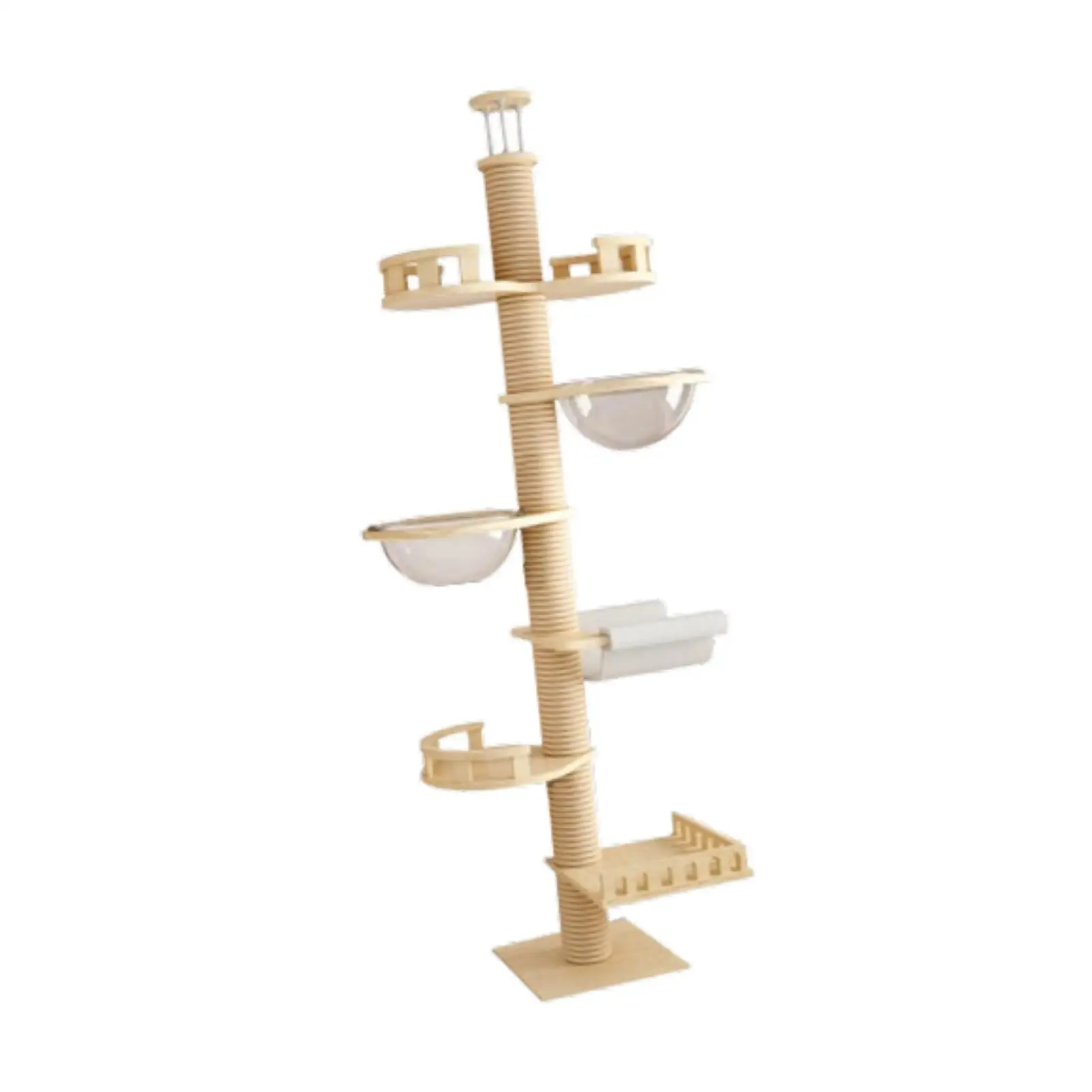 Floor to Ceiling Cat Tree Climbing Frame DIY Wooden Tower Condos for Kitten