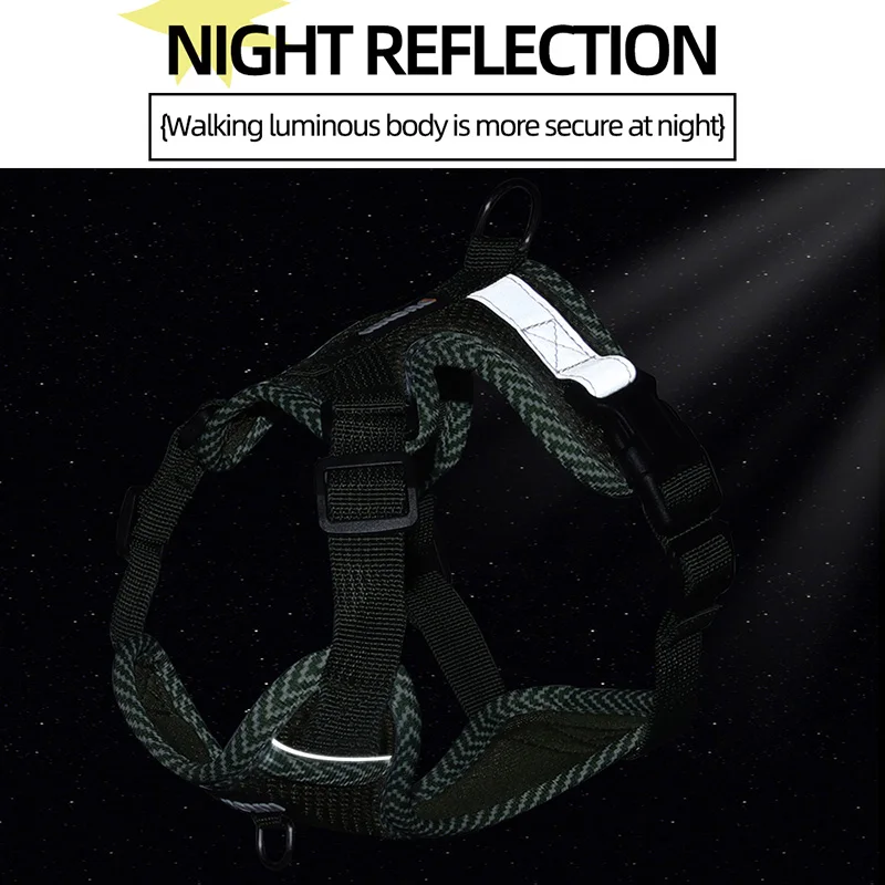 Conjunto de arnés y correa para perros pequeños sin tirones, correa transpirable para el pecho para cachorros, chaleco reflectante con arnés para mascotas, ajuste de 4 puntos para Chihuahua - imagen 4