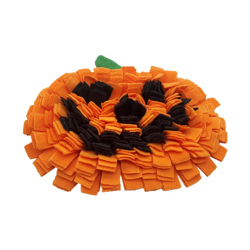Alfombra olfativa para perros lana suave calabaza – Alimentación lenta