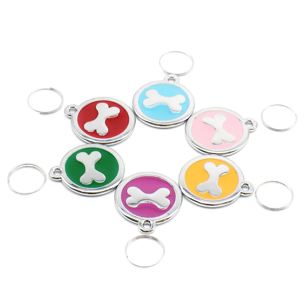 Etiqueta personalizada para perro, accesorio para Collar de perro, antipérdida, placa de identificación para cachorro, grabado láser de diamante, 100 piezas, venta al por mayor - imagen 3