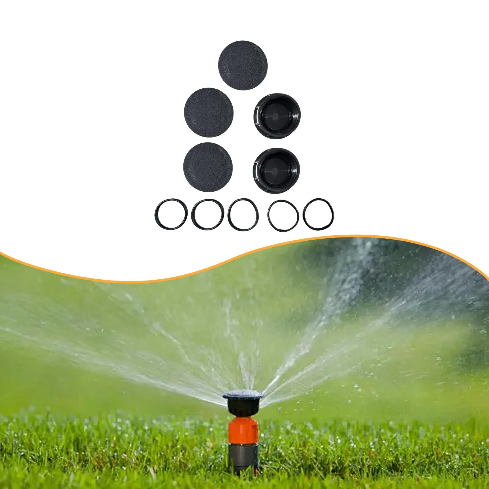 Tapas para cabezal de aspersor de riego de jardín, Protector de cubierta ABS negro duradero para riego automático de césped - imagen 4