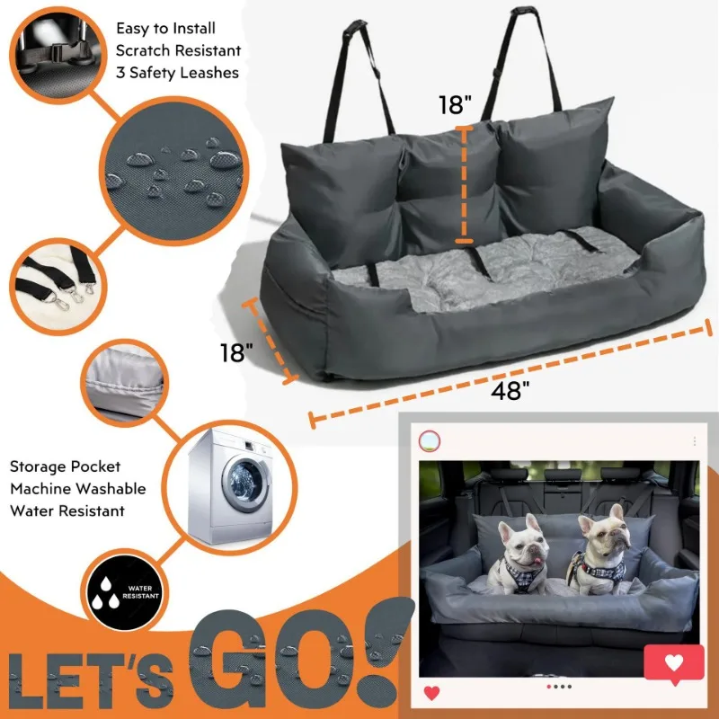Casa de coche para mascotas, esteras de asiento de seguridad portátiles resistentes a la suciedad impermeables para perros, perrera antideslizante lavada desmontada y antiarañazos, producto para mascotas - imagen 2