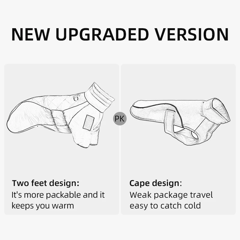 Abrigo impermeable acolchado para perros medianos y grandes ajustable - imagen 5