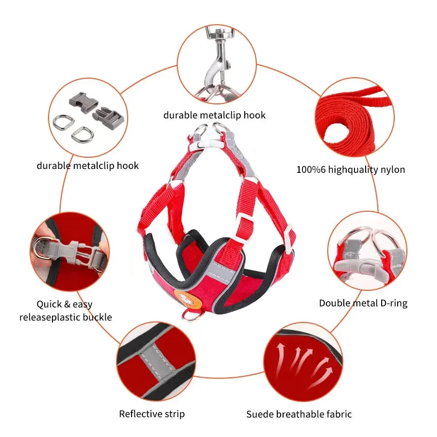 Arnés para perros y mascotas, arnés reflectante transpirable para perros, arnés ajustable para perros, gatitos, cachorros, accesorios para mascotas para perros pequeños - imagen 2