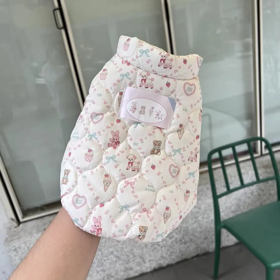 Otoño e Invierno mascota oso de peluche Parkas de cuello alto para perros chaleco cálido para mascotas chaqueta lindo Schnauzer oso de peluche chaleco para gatos ropa para cachorros - imagen 3