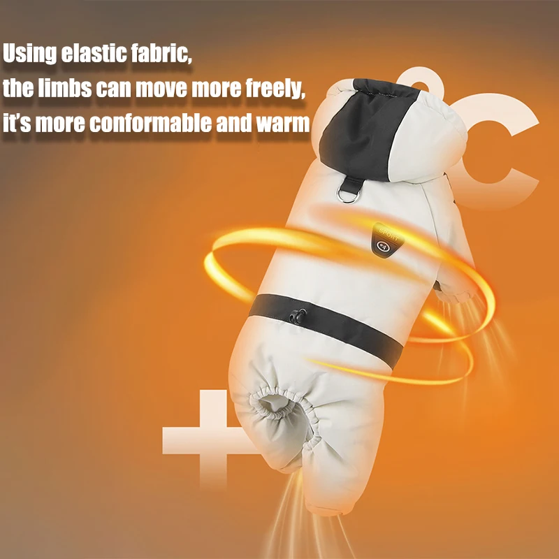 Ropa para perros de cuatro patas, chaqueta impermeable para perros, abrigo cálido de invierno, mono con capucha para mascotas, chaquetas de algodón, sudadera para cachorros Chihuahua - imagen 5