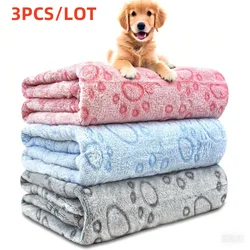 Manta cálida suave para perros gatos – Felpa estampado patas