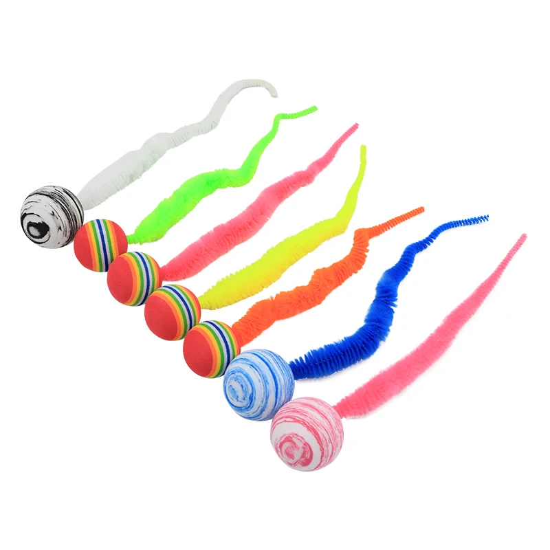 Nueva pelota de EVA de juguete para gatos con oruga colorida para rascar y morder, juguete interactivo divertido para gatos - imagen 3