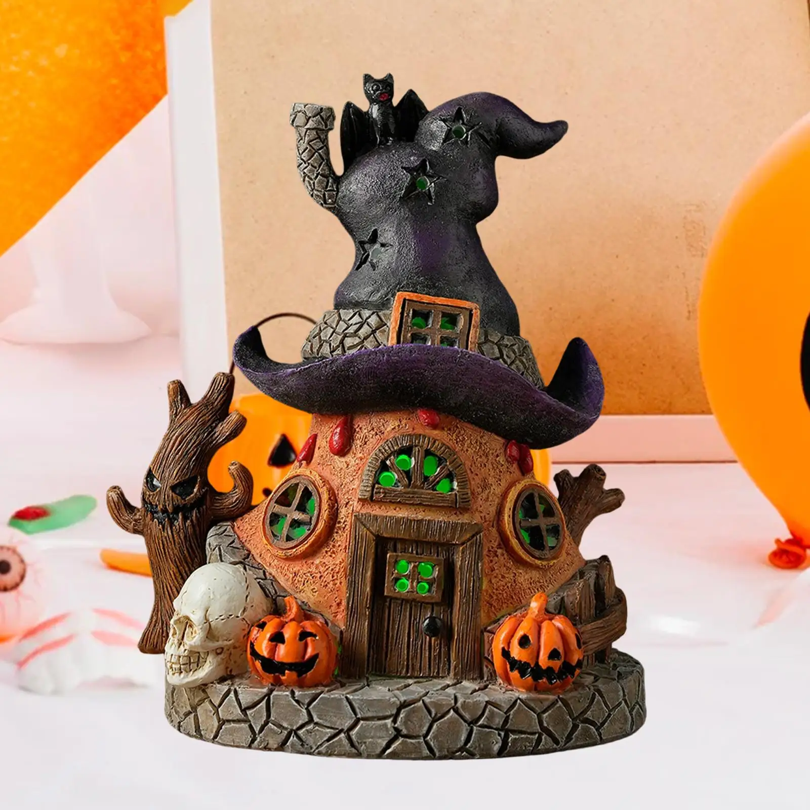 Estatua de cabaña, casa de jardín de hadas, estatuilla, obra de arte, adorno, escultura para mesa - imagen 3
