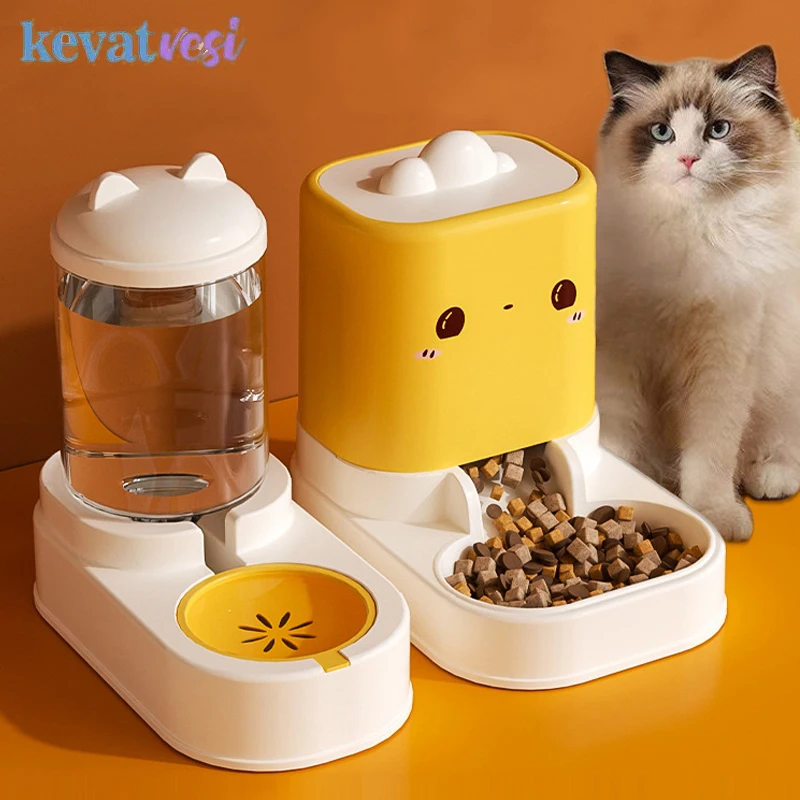 Comedero automático para perros y gatos, dispensador de agua para gatos de gran capacidad, cuencos de comida antideslizantes para mascotas, accesorios para perros pequeños y gatos