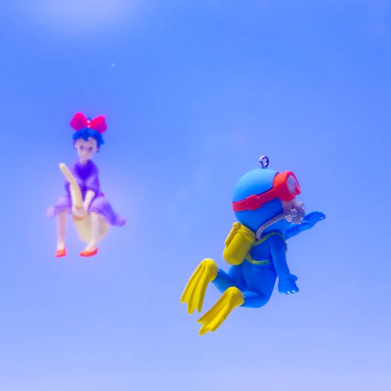 Accesorios de decoración flotante para acuario de dibujos animados, bonito buzo, Surf, niño, ballena, niña, figura de Anime, decoración, adorno de paisajismo para pecera - imagen 4