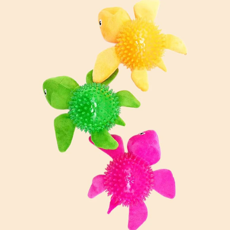 Juguete de bola de pinchazo de tortuga con sonido, resistente a las mordeduras y rechinar dientes para aliviar el aburrimiento, perros de acompañamiento de todas las edades - imagen 2