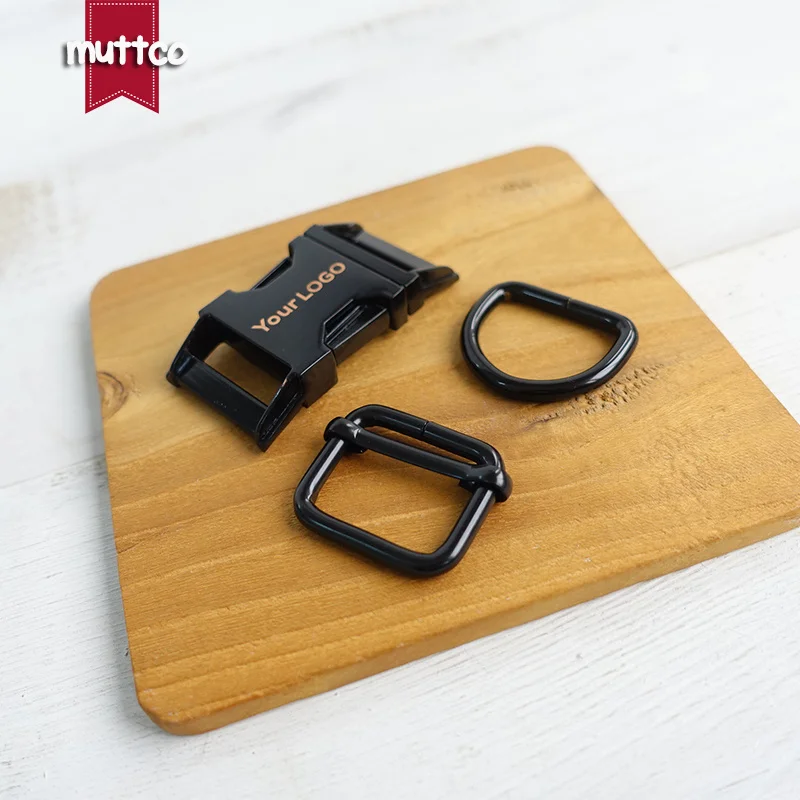 10 unids/lote (hebilla de metal + hebilla de ajuste + anillo D) accesorio diy 4 colores, ofrecemos grabado láser logotipo personalizado - imagen 4