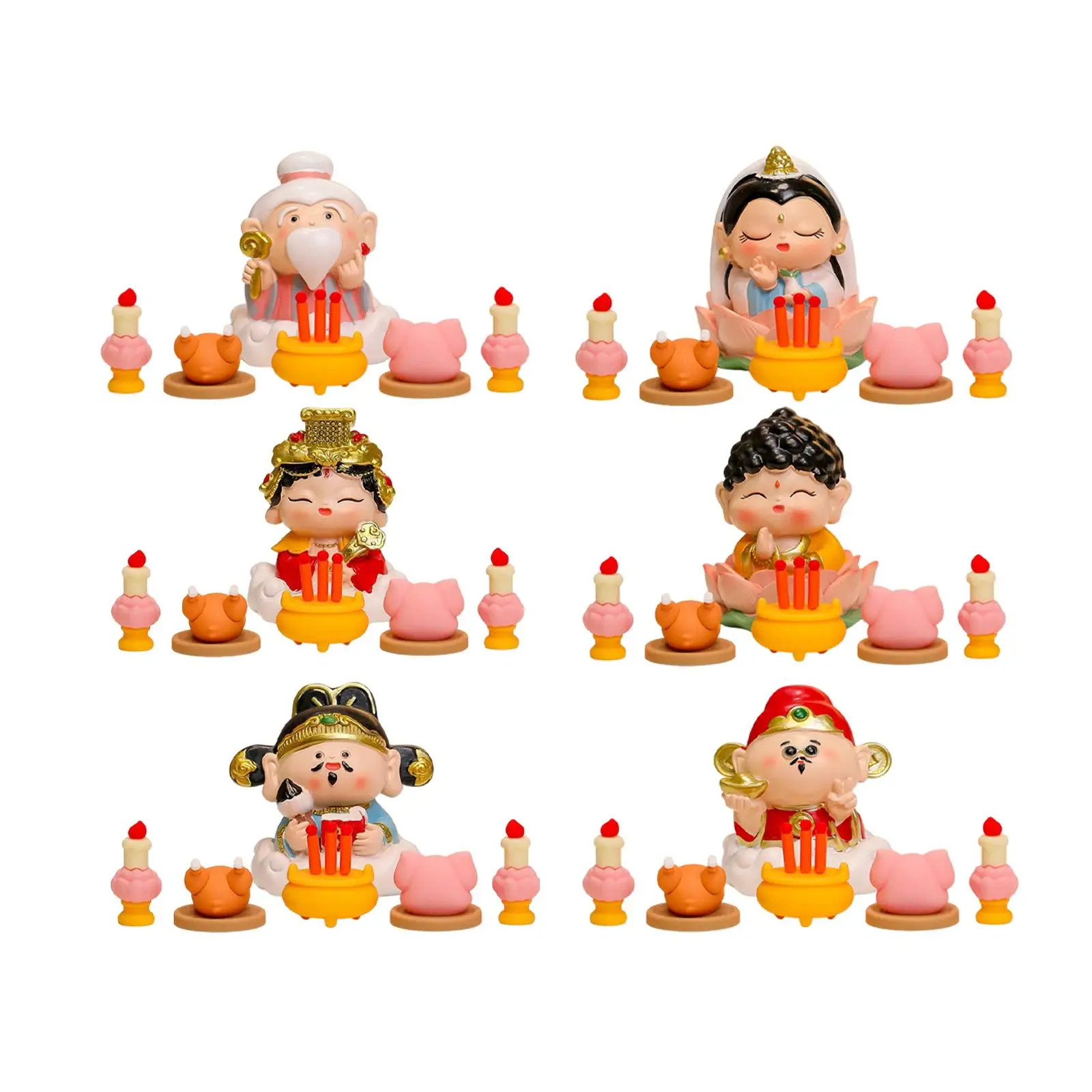 Mini estatua de riqueza Feng Shui, estatuilla de Dios de resina coleccionable, decoración de habitación para el espacio de vida del hogar - imagen 2