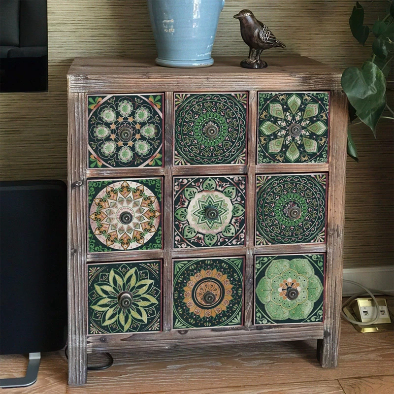 24 Uds autoadhesivo PVC impermeable estilo marroquí pegatina de azulejo extraíble sala de estar cocina pegatina de pared # 10*10cm/15*15cm - imagen 5