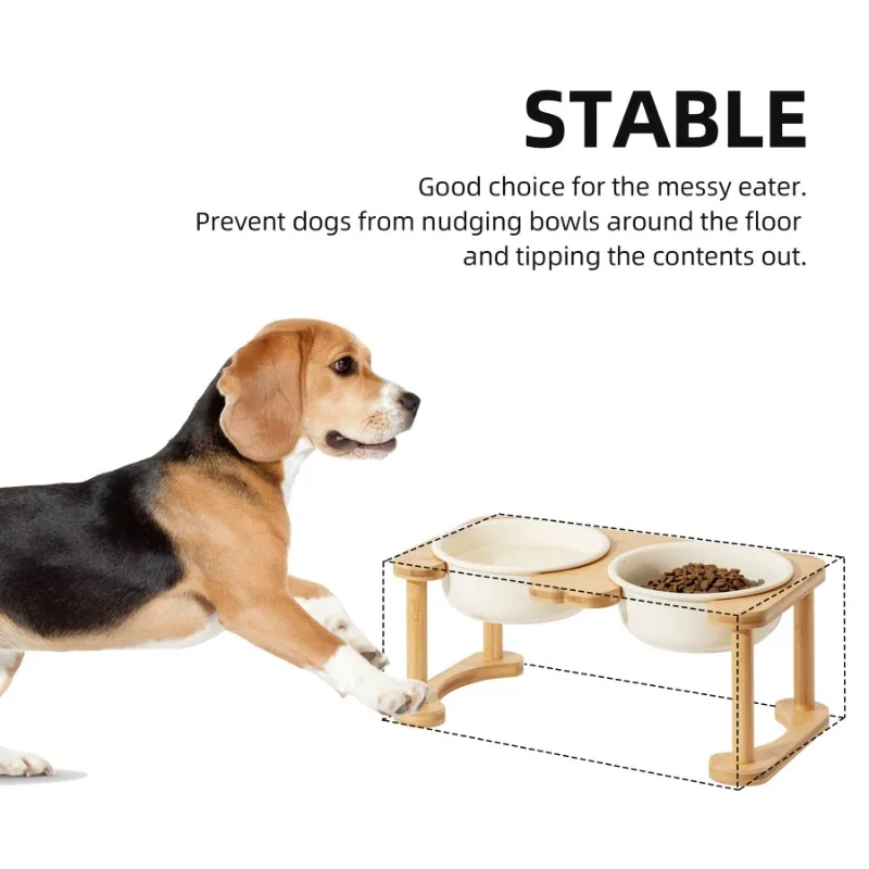 Cuenco elevado de cerámica para perros con soporte antideslizante, cuenco elevado para gatos, cuenco mediano para comida y agua para mascotas, plato para perros, plato de alimentación para mascotas - imagen 5