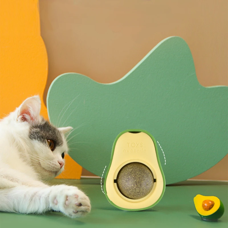 Bola adhesiva giratoria con hierba gatera para limpiar dientes de gato - imagen 5
