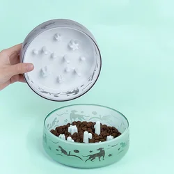 Cuenco alimentador lento para mascotas, rompecabezas antiasfixia, cuencos de comida para perros, alimentación interactiva antideslizante, desaceleración de comer, platos para dejar de laberinto