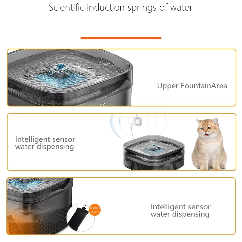 Fuente de agua para perros y gatos, dispensador de agua automático grande para mascotas de 5,5 L, fuente de agua para gatos, dispensador de cuencos de agua para perros, multimascota - imagen 5