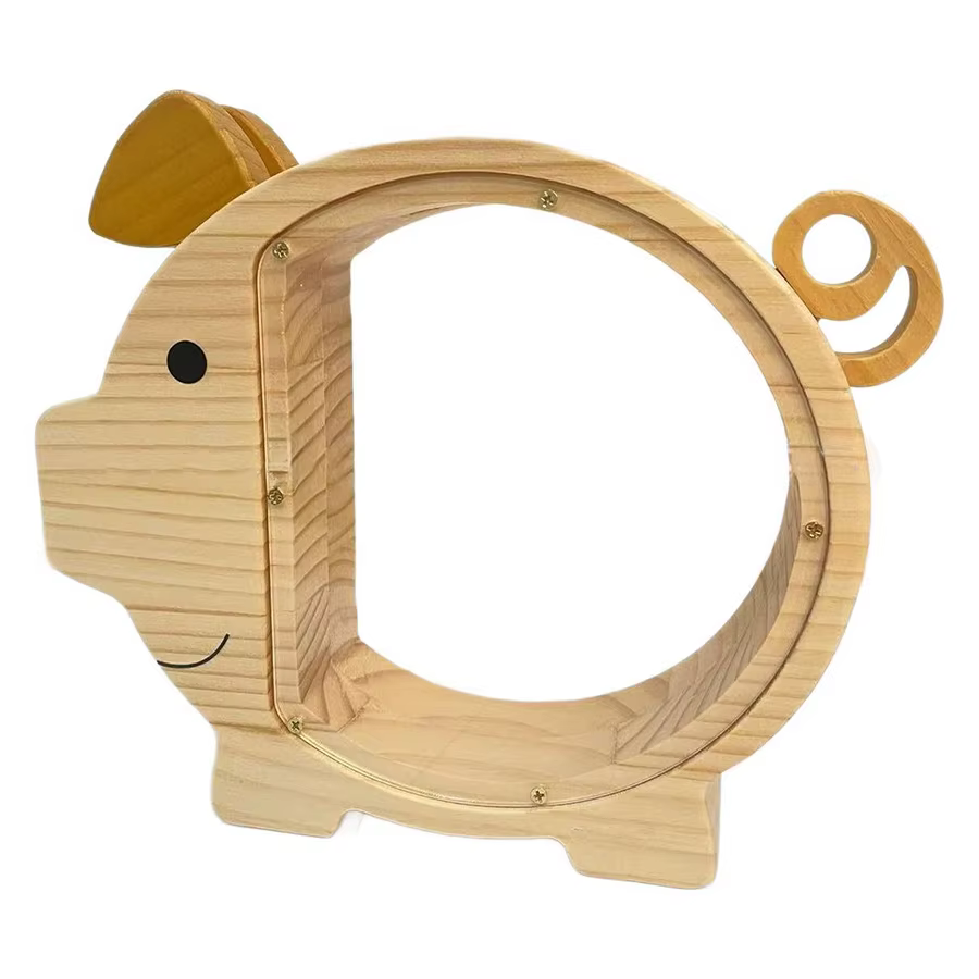 Hucha transparente con cerdito acrílico para gatos y perros - imagen 2