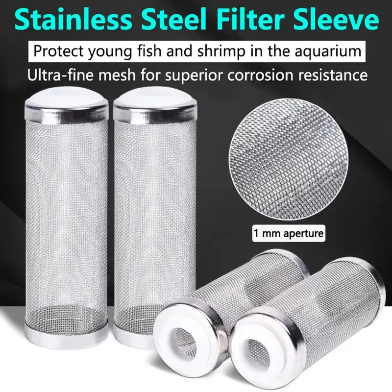 Filtro de acero inoxidable, tamaño S/L, accesorios para acuario, entrada de flujo, protección especial, filtro de cilindro de camarones, red para camarones, 1 ud. - imagen 3