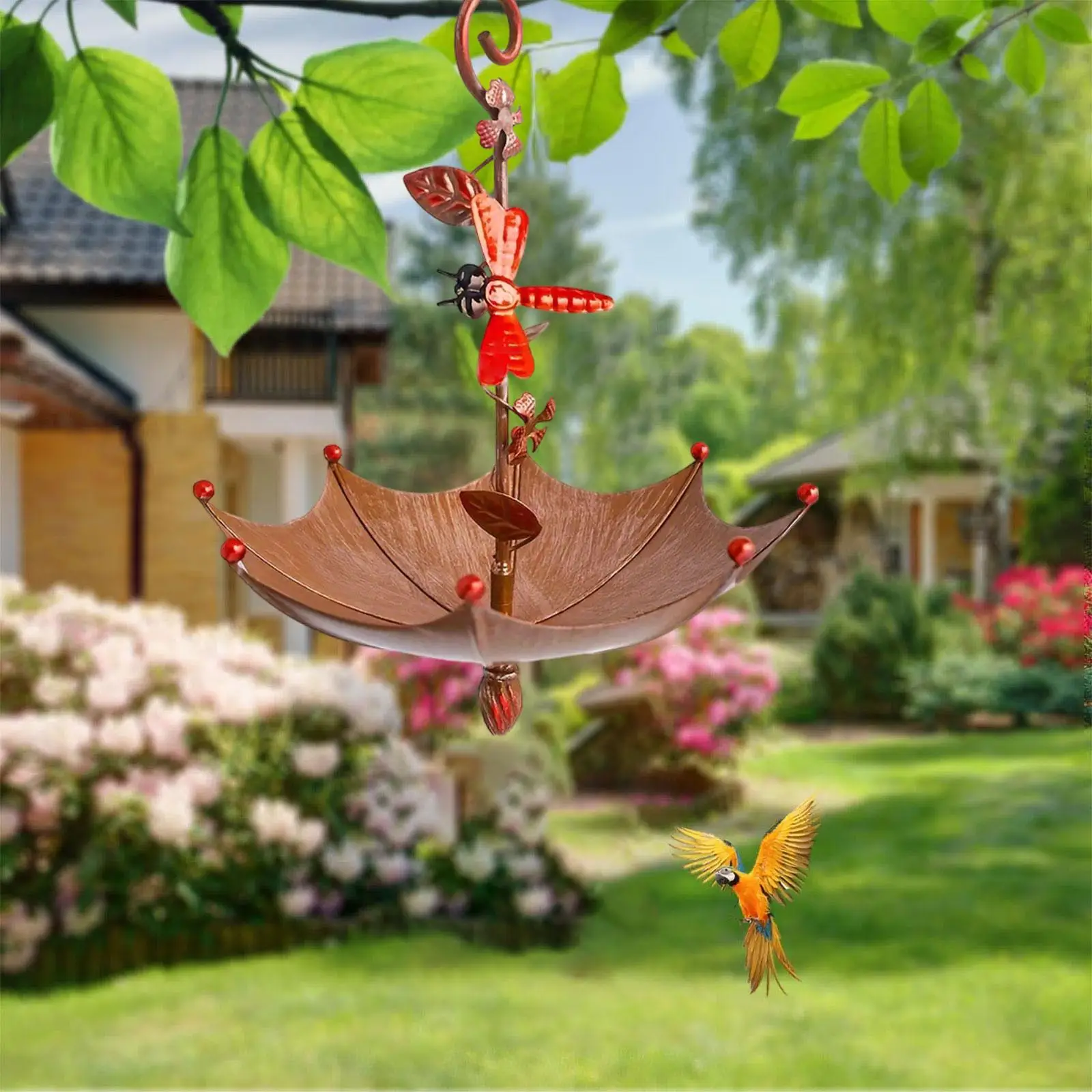 Bird Feeder for Outside Hanging Bird Seed Catcher Tray Feeding Station Umbrella Shape Platform Feeder for Courtyard Balcony Bird Feeder for Outside Hanging Bird Seed Catcher Tray Feeding Station Umbrella Shape Platform Feeder for Courtyard Balcony