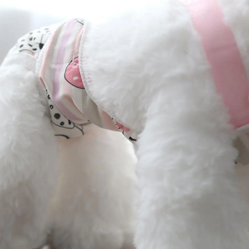Pantalones fisiológicos para mascotas, pantalones menstruales suaves y transpirables con estampado de dibujos animados, pañales para perros estilo vientre, esenciales para mascotas para mujer - imagen 5