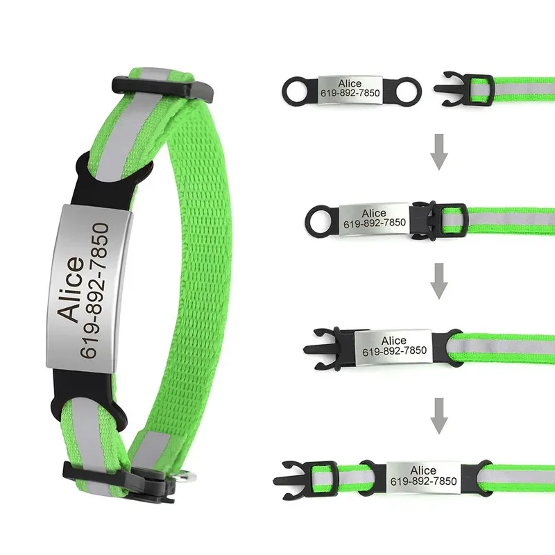 Collar reflectante personalizado para gato, estrella, Luna, placa de identificación para mascotas grabada gratis con campana, accesorio antipérdida para gatitos y gatos, 1 ud. - imagen 3