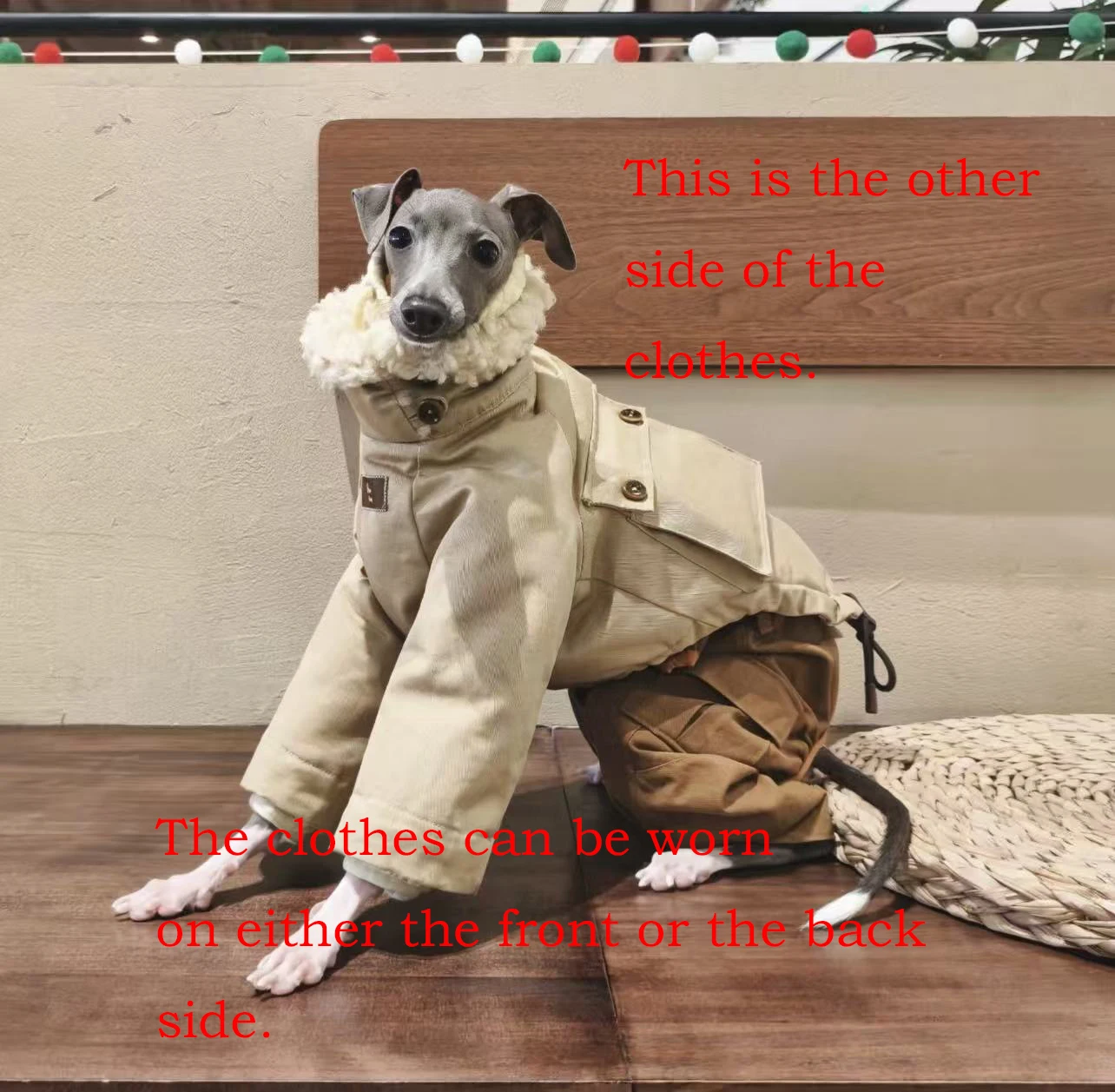 Chaqueta cálida para perros con cuello alto 2 en 1 (Whippet y galgo) - imagen 5