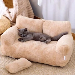 Sofá cama de lujo para gatos, nido cálido para gatos, cama para mascotas para perros pequeños y medianos, cómoda cama de peluche para cachorros, suministros para mascotas