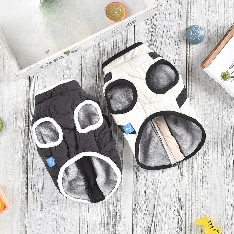 Abrigo trasero en el pecho con cabeza de oso de peluche de tracción para mascotas, abrigo de algodón cálido y a prueba de viento para perros pequeños y medianos para otoño e invierno - imagen 2