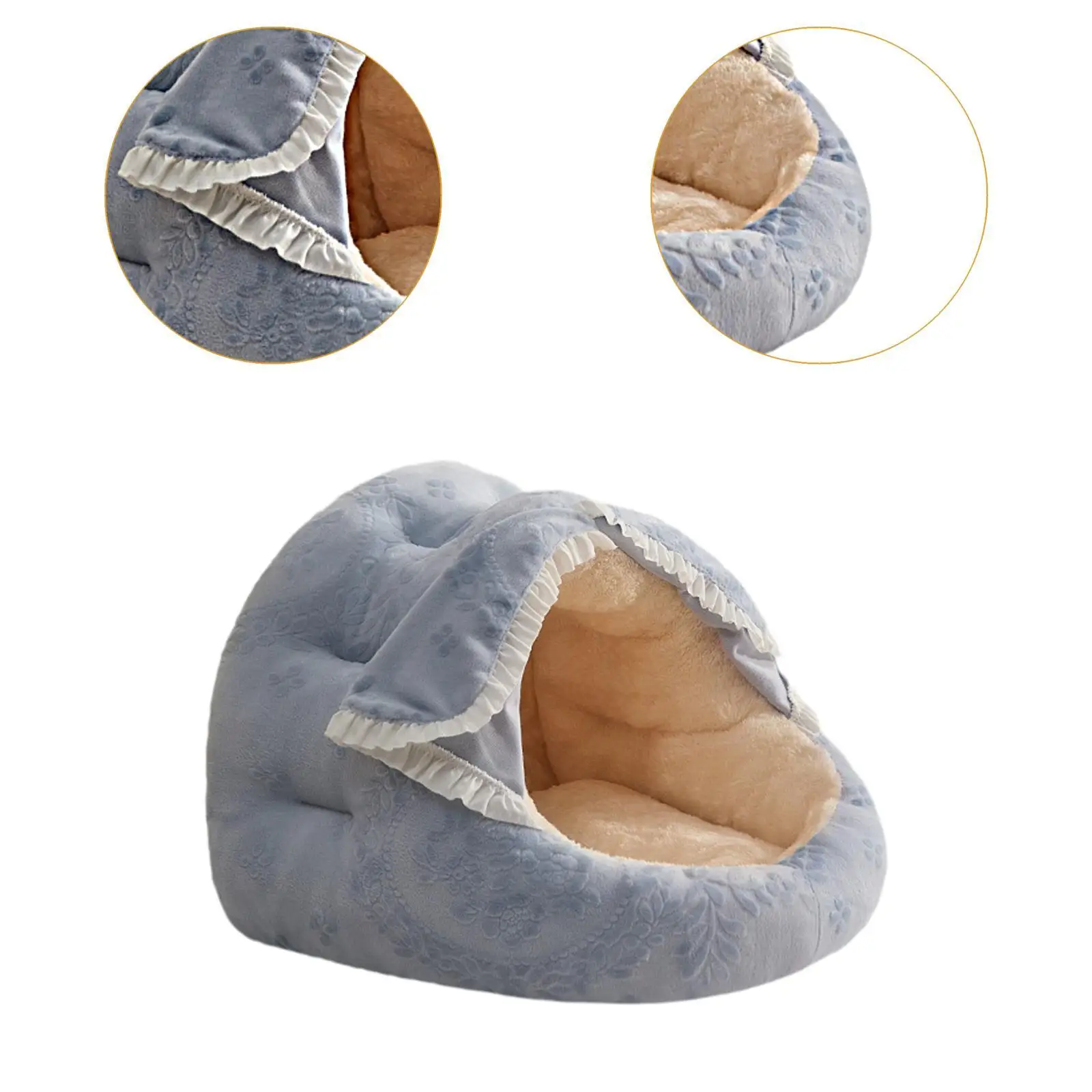 Cat Bed Cave Warm Comfortable Round Pet Bed for Bunny Rabbit Pet Supplies