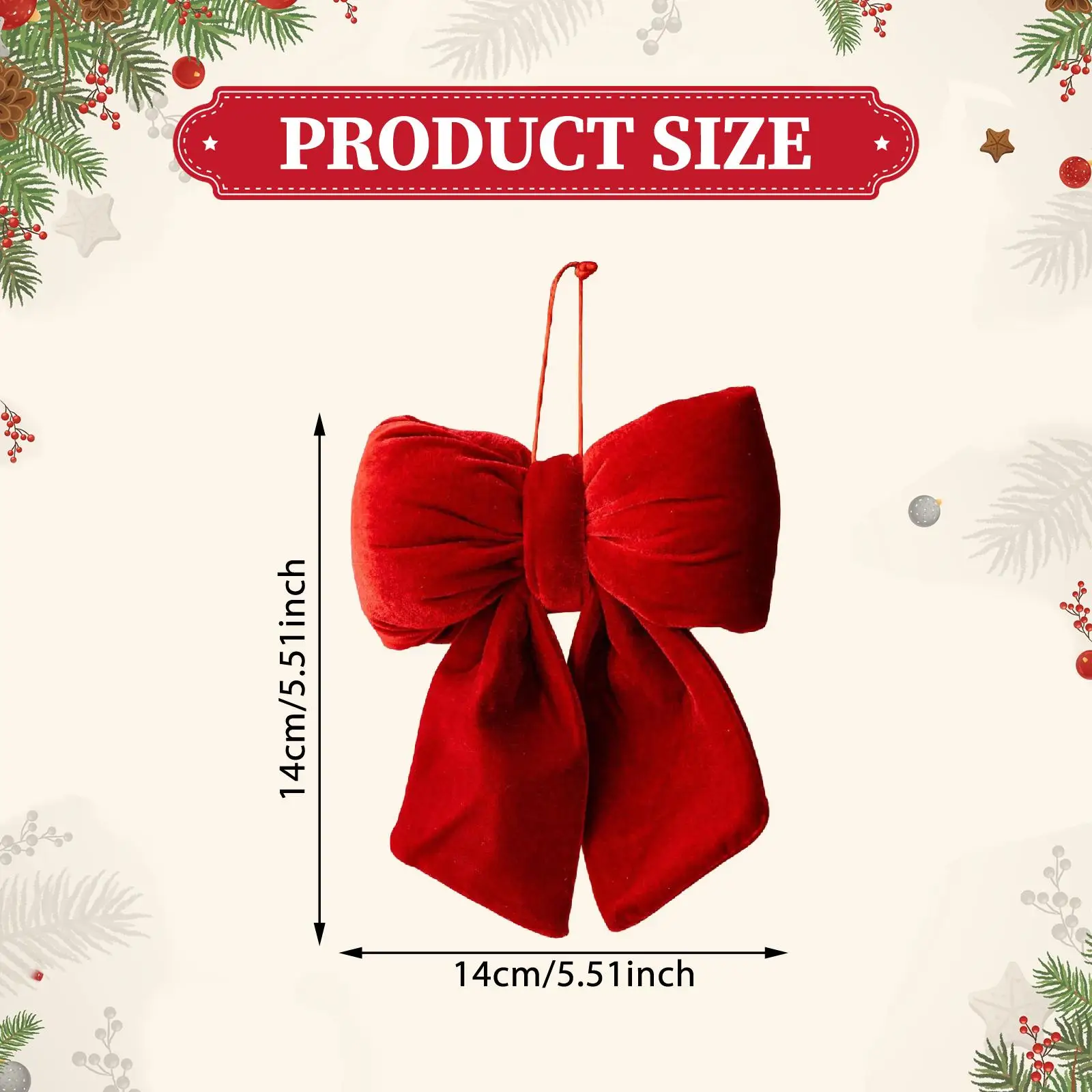 Christmas Bow Hanging Ornament Creative Decorative Velvet Bow Xmas Tree