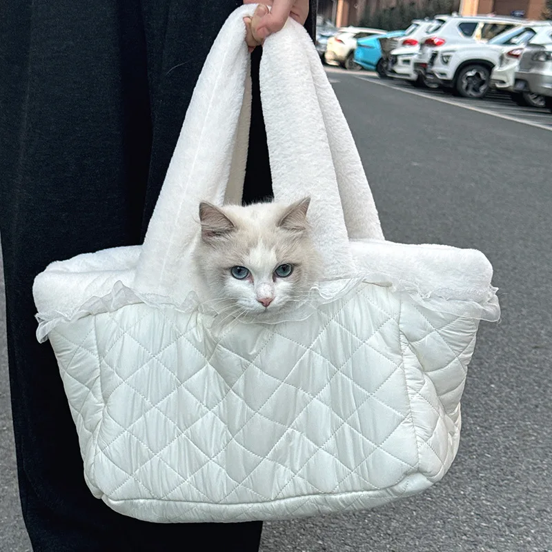 Bolso transportín cálido para gatos – Felpa coreana, nailon y tafetán - imagen 4