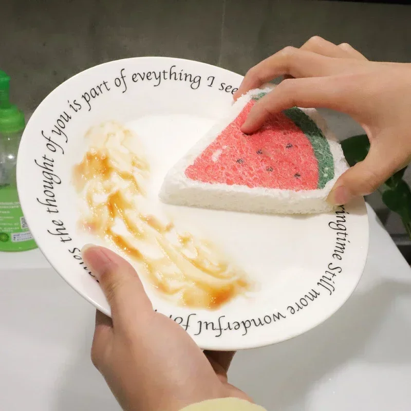 Estropajo fuerte para limpieza del hogar, esponja bonita para lavar platos, Herramientas de limpieza, 4 piezas - imagen 3