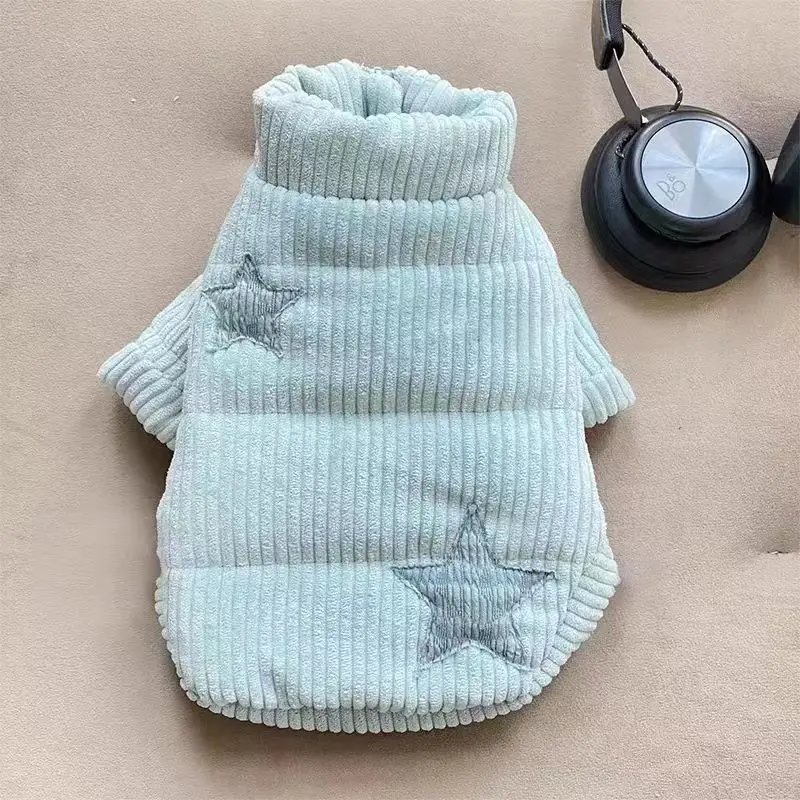 Abrigo de pana para mascotas estrella Otoño/Invierno Parkas cálidas para perros al aire libre chaqueta bonita con ropa de terciopelo para cachorros ropa para perros pequeños - imagen 4