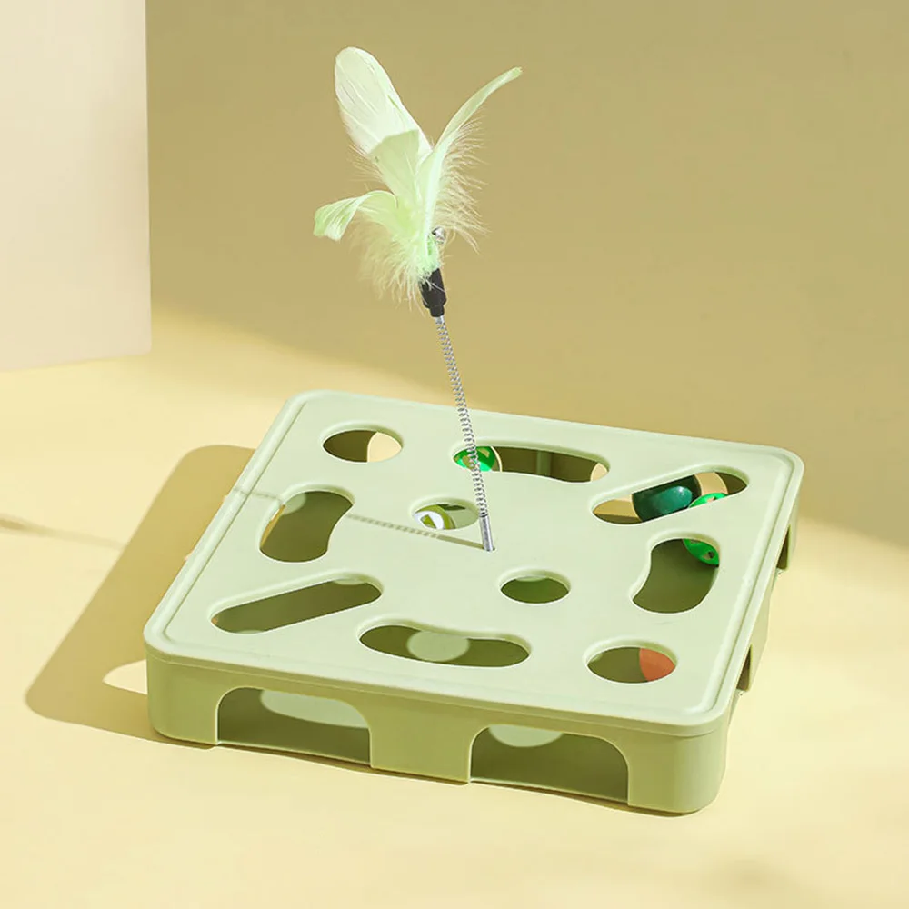 Juguete: Teaser de campana de plumas autopulente: juguete interactivo de rompecabezas para gatitos para aliviar el aburrimiento, juguete para mascotas - imagen 3