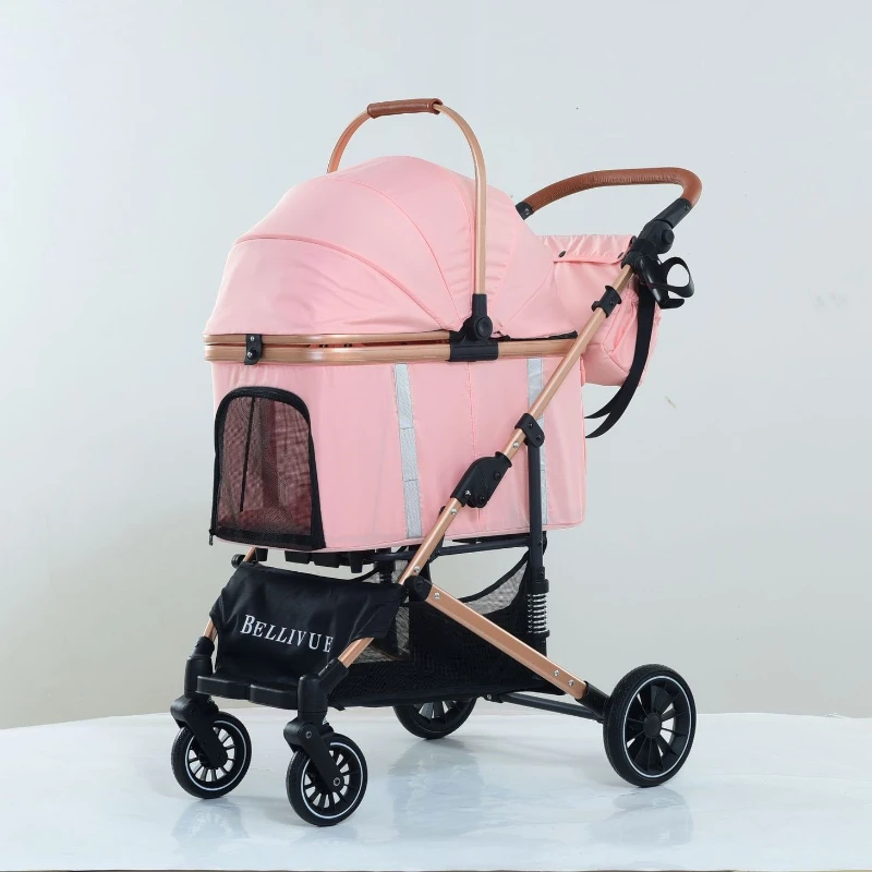Carrito de paseo plegable para perros y gatos – amortiguado ligero - imagen 5