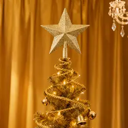 Estrella para la punta del árbol de Navidad – Adorno decorativo dorado