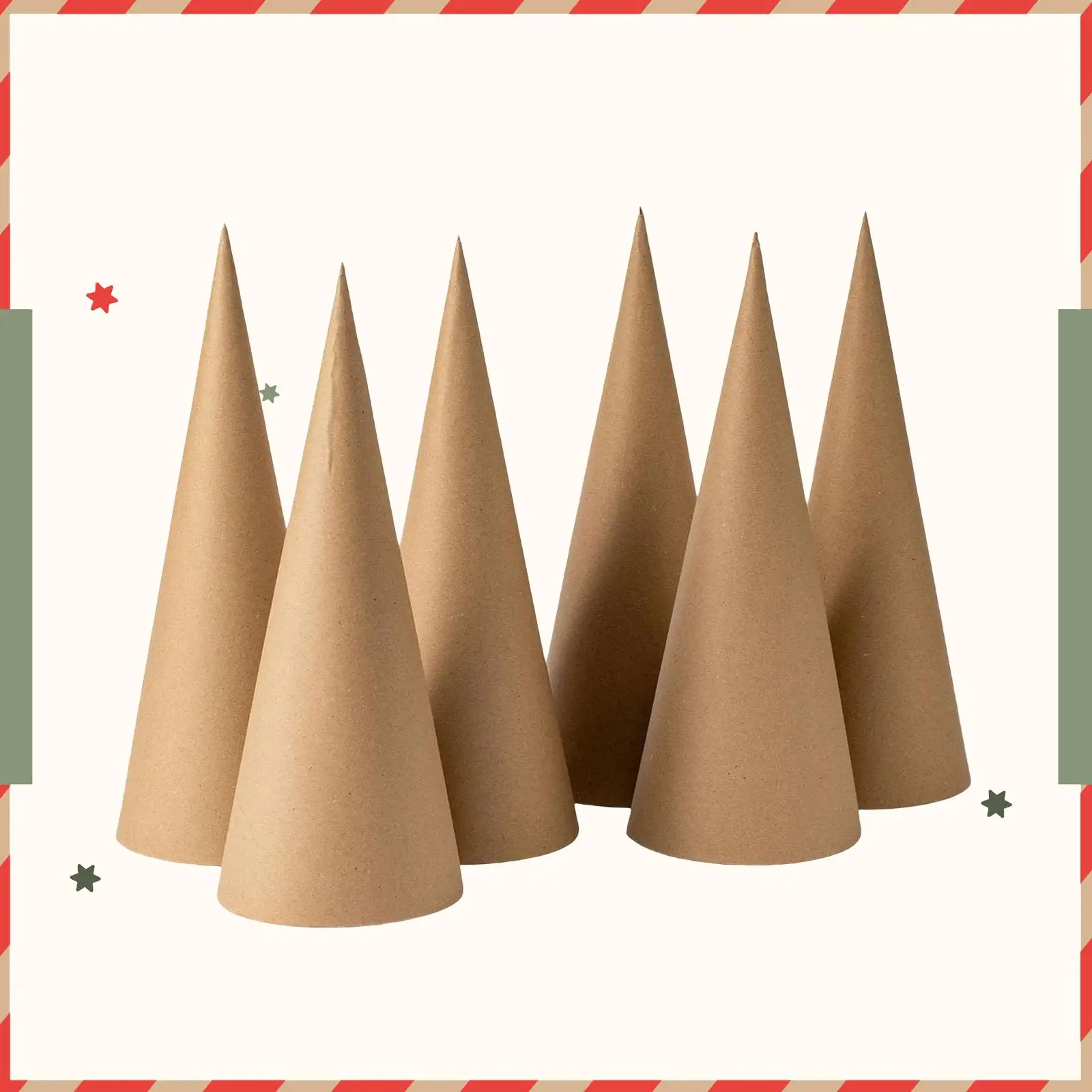 6Pcs Kraft Paper Mache Cones Halloween Classroom to Paint 12inch Crafts Cones for Xmas Home DIY Art Projects Office Scrapbooking 6Pcs Kraft Paper Mache Cones Halloween Classroom to Paint 12inch Crafts Cones for Xmas Home DIY Art Projects Office Scrapbooking