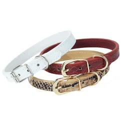 Collar de cuero ajustable para perros y gatos – Diseño cocodrilo
