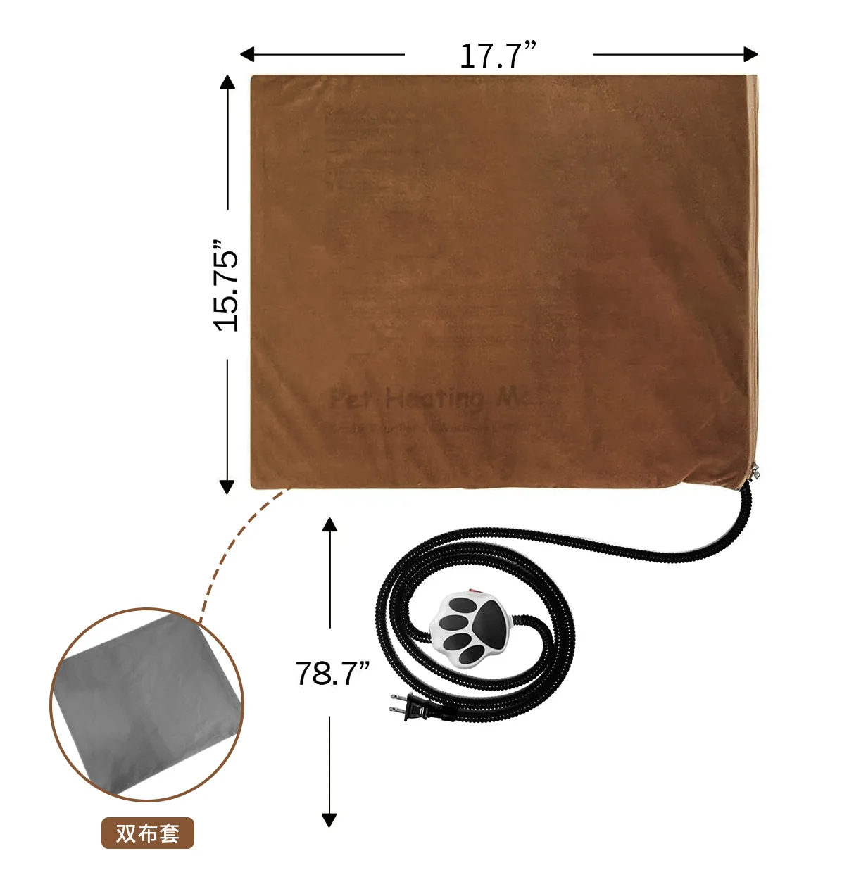 Almohadilla calefactora termostática para perros y gatos, nido para gatos, jaula para perros, almohadilla calefactora impermeable, manta eléctrica para mascotas, suministros para perros, 120V - imagen 4