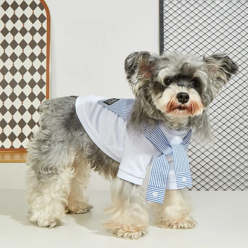 Ropa a cuadros de verano para perros, camiseta informal versátil para perros, adecuada para perros pequeños y medianos, camisa para mascotas Chihuahua Bulldog Francés - imagen 2