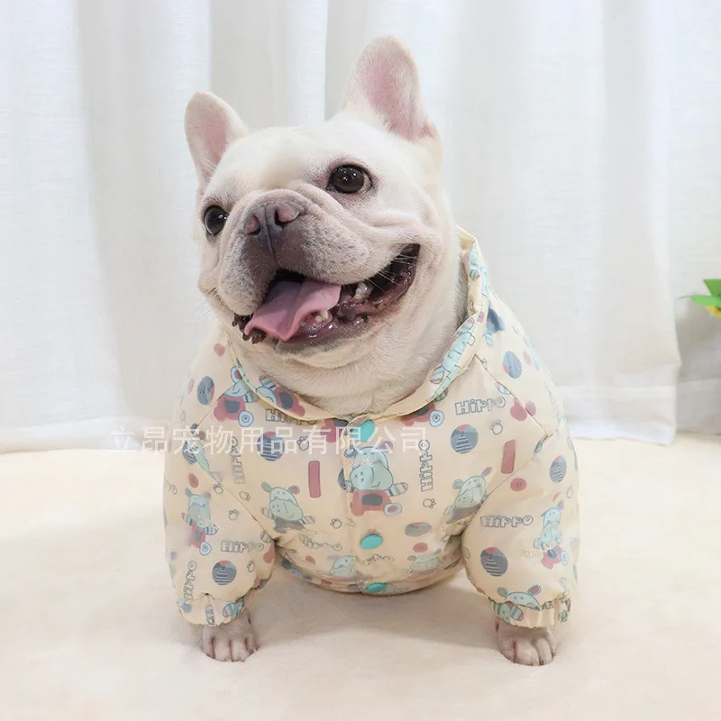 Ropa gruesa de invierno, ropa acolchada gruesa para perros Pug, Bulldog, ropa de algodón para perros gordos, productos de invierno rellenos de algodón para mascotas - imagen 2