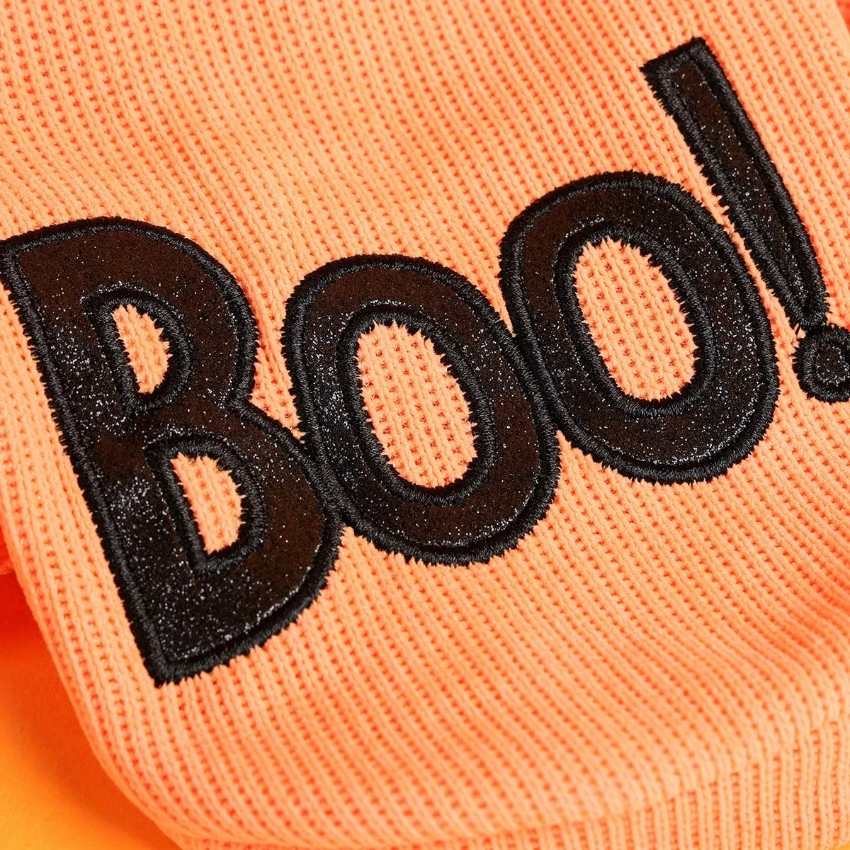 Halloween cuello redondo naranja ropa para mascotas perro gato divertido negro Boo inglés bordado jersey abeto - imagen 5