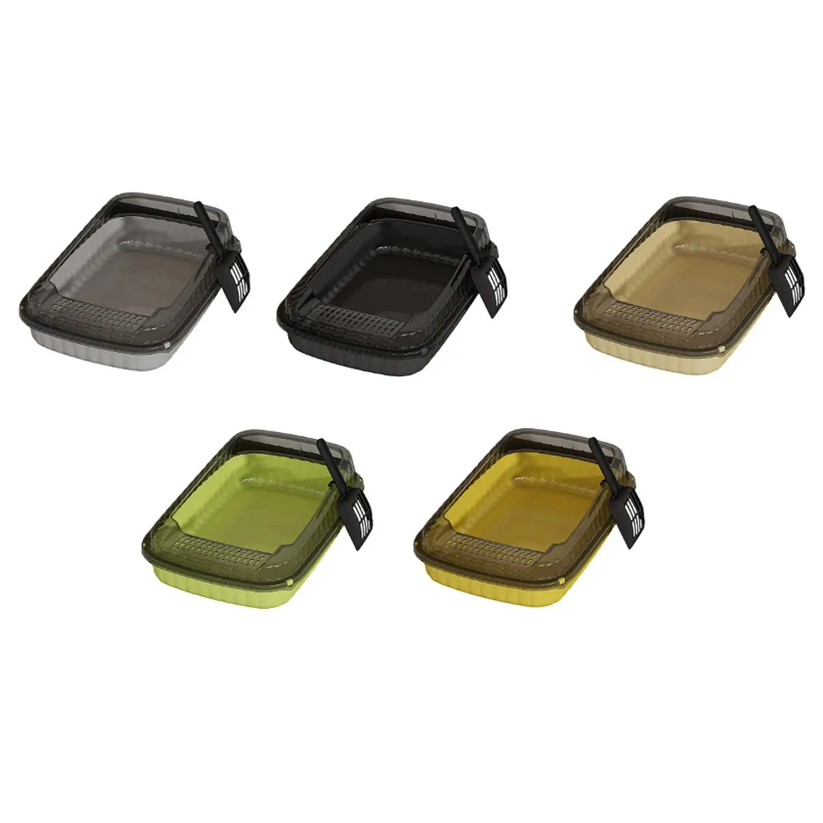 Caja de arena para gatos, arena semicerrada para gatitos, caja de arena para gatos de lado alto, suministros para mascotas, bandeja de arena para mascotas pequeñas, gatos de interior - imagen 2