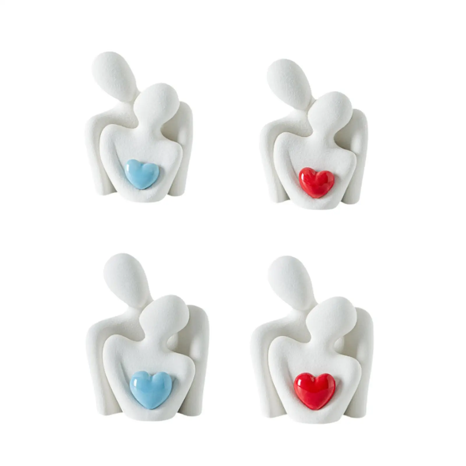 Abstract Ceramic Embracing Couple Figurine Anniversary Gift Romantic Valentines Day Gift for Living Room Decor Decorative